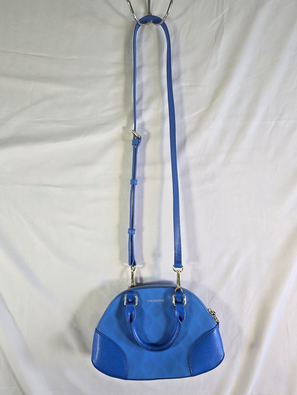 Vera Bradley Bright Blue Crossbody Dome Satchel